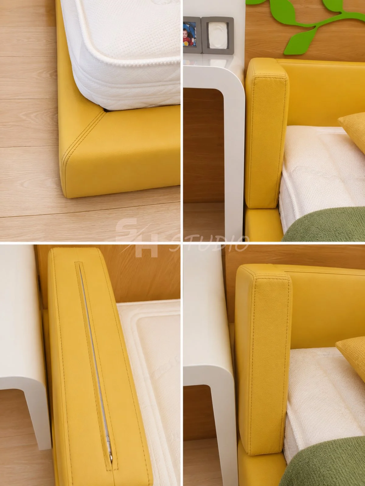 ARY Residence — upholstered bed construction and stitching details