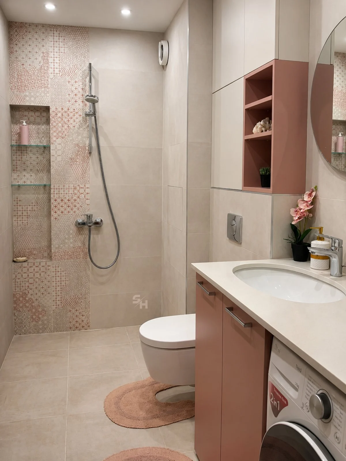 TN — bathroom vanity in matt-painted PVC