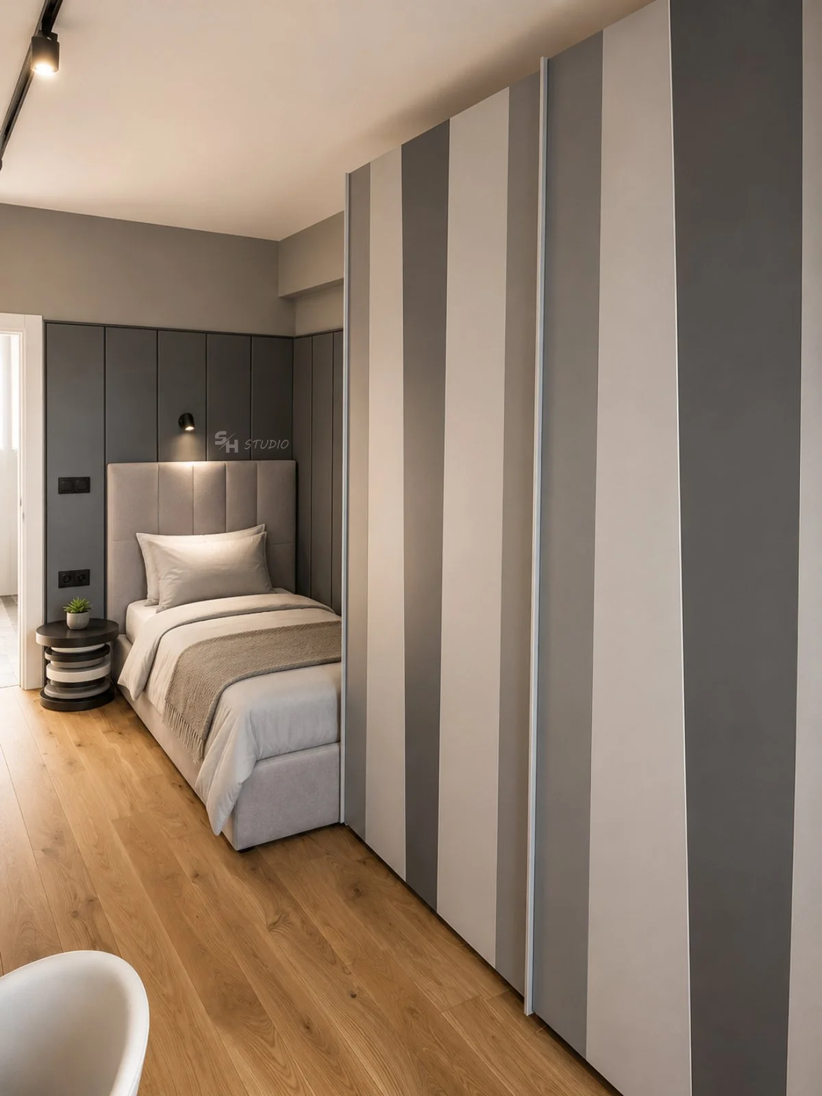 KDIA — children's room wardrobe with sliding doors and asymmetrical panels