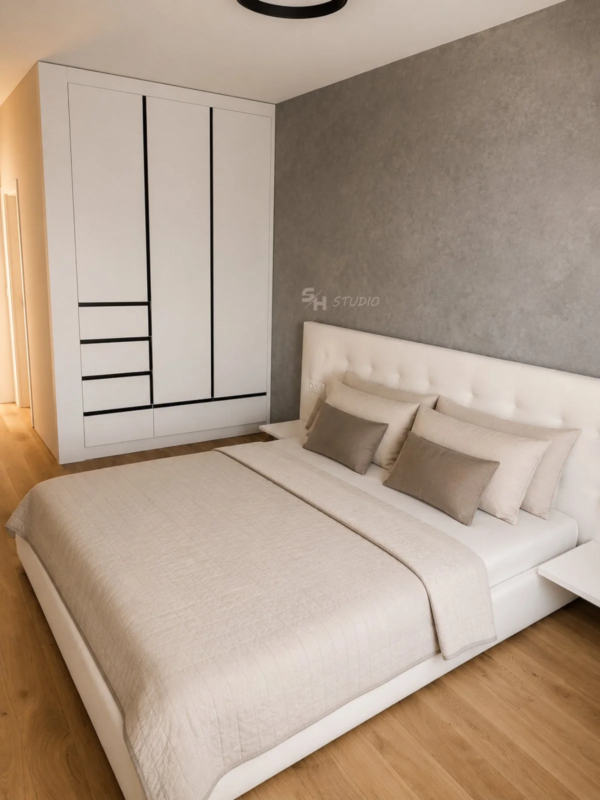 KDIA — bedroom wardrobe and upholstered bed